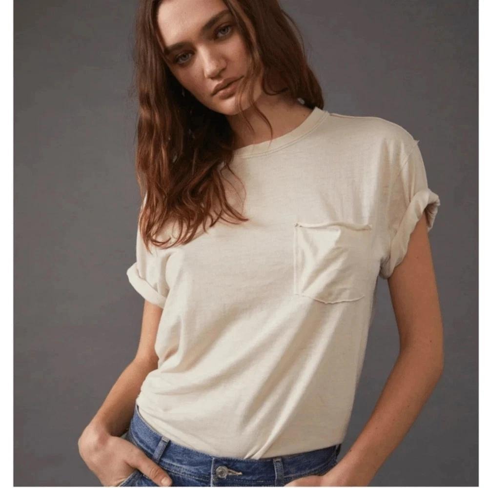 Free People We The Free Vella Tee White Swan Womens Large NWT